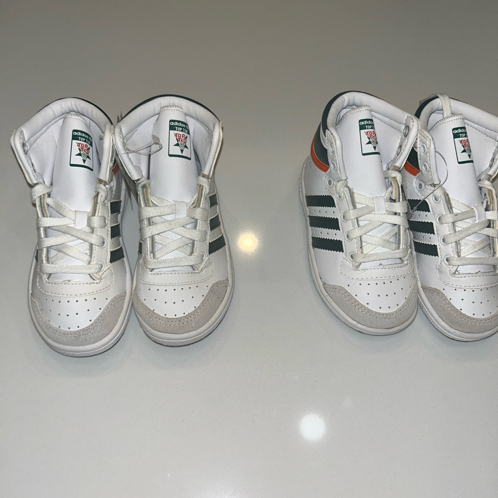 Adidas White and Green Sneakers Classic Style